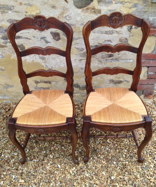 old french pair of dining chiars